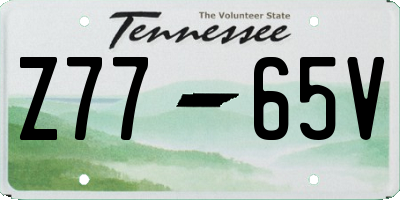 TN license plate Z7765V