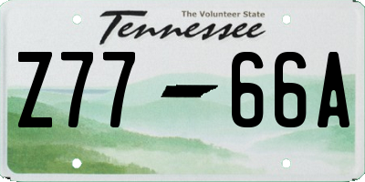 TN license plate Z7766A
