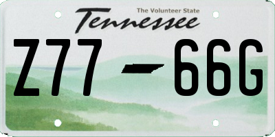 TN license plate Z7766G