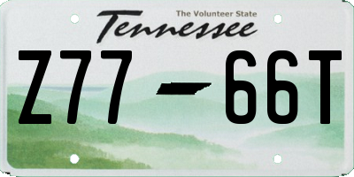 TN license plate Z7766T