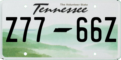 TN license plate Z7766Z