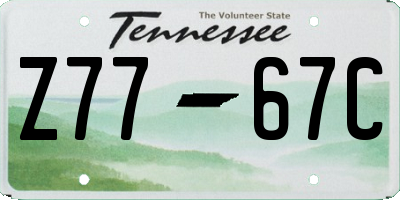 TN license plate Z7767C