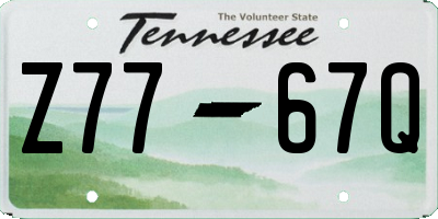 TN license plate Z7767Q