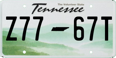 TN license plate Z7767T