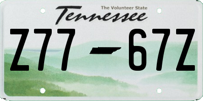 TN license plate Z7767Z