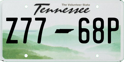 TN license plate Z7768P
