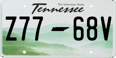 TN license plate Z7768V