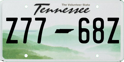 TN license plate Z7768Z