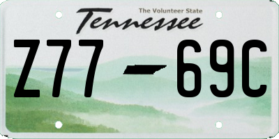 TN license plate Z7769C