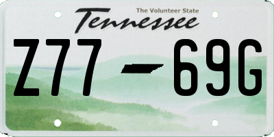 TN license plate Z7769G
