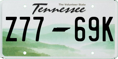 TN license plate Z7769K