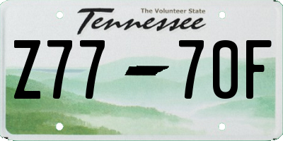 TN license plate Z7770F