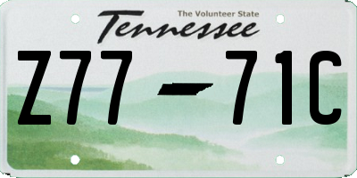 TN license plate Z7771C