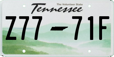 TN license plate Z7771F