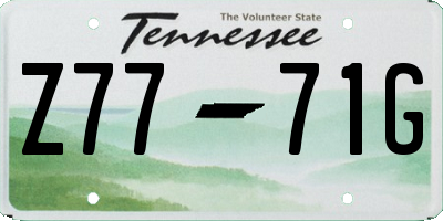 TN license plate Z7771G