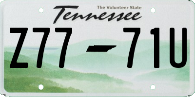 TN license plate Z7771U