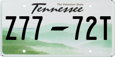 TN license plate Z7772T