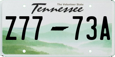 TN license plate Z7773A