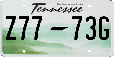 TN license plate Z7773G