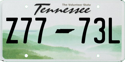 TN license plate Z7773L