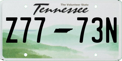 TN license plate Z7773N