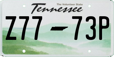 TN license plate Z7773P