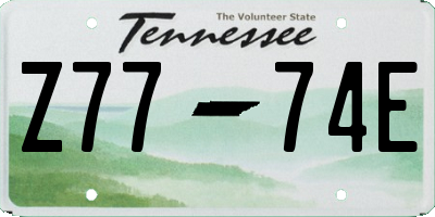 TN license plate Z7774E