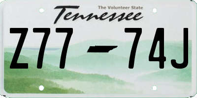 TN license plate Z7774J