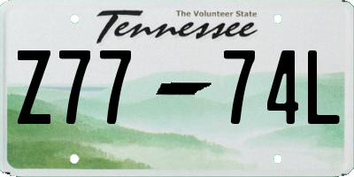 TN license plate Z7774L