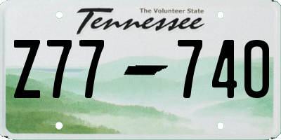 TN license plate Z7774O