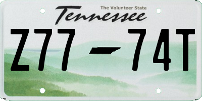 TN license plate Z7774T