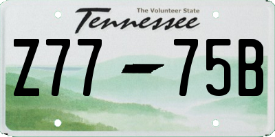 TN license plate Z7775B