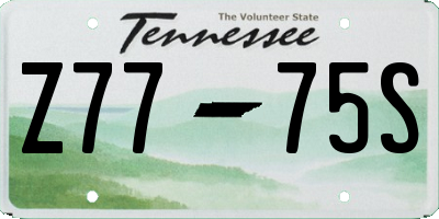 TN license plate Z7775S