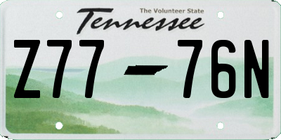 TN license plate Z7776N