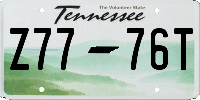TN license plate Z7776T