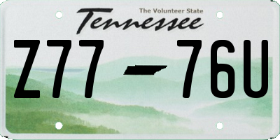 TN license plate Z7776U