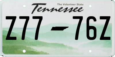 TN license plate Z7776Z