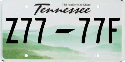 TN license plate Z7777F