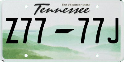 TN license plate Z7777J