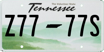 TN license plate Z7777S