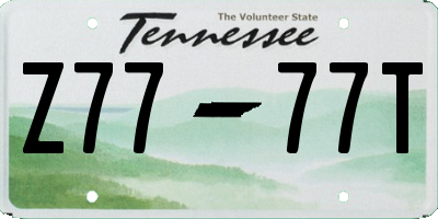 TN license plate Z7777T