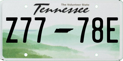 TN license plate Z7778E