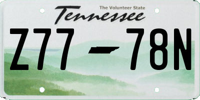 TN license plate Z7778N