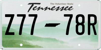 TN license plate Z7778R