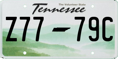 TN license plate Z7779C