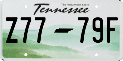 TN license plate Z7779F