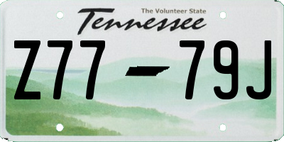 TN license plate Z7779J