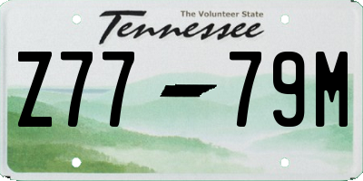 TN license plate Z7779M