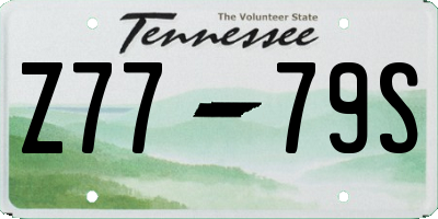 TN license plate Z7779S