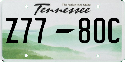 TN license plate Z7780C